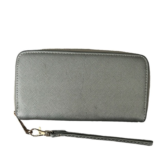 5/$25 Dasein silver/gray wallet with wristlet 7.5”x4” - Picture 3 of 6